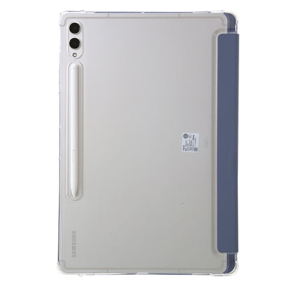 For Samsung Galaxy Tab S9+ Origami Tri-fold Stand Cover PU Leather+Acrylic+TPU Auto Wake / Sleep Tablet Case