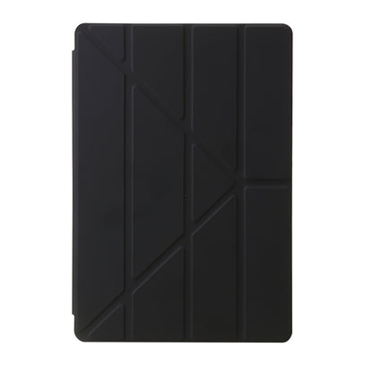 For Samsung Galaxy Tab S9+ Origami Tri-fold Stand Cover PU Leather+Acrylic+TPU Auto Wake / Sleep Tablet Case