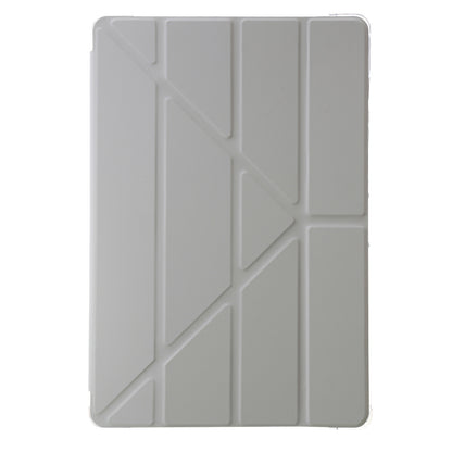 For Samsung Galaxy Tab S9+ Origami Tri-fold Stand Cover PU Leather+Acrylic+TPU Auto Wake / Sleep Tablet Case