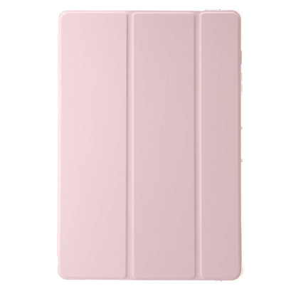 For Samsung Galaxy Tab S9 Ultra Tri-fold Stand Folio Smart Case PU Leather+Acrylic+TPU Clear Tablet Cover