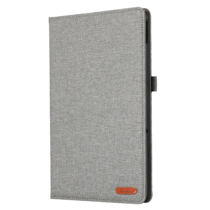 For Lenovo Tab M10 5G PU Leather Stand Cover Cloth Texture Anti-Scratch Tablet Case with Card Holder