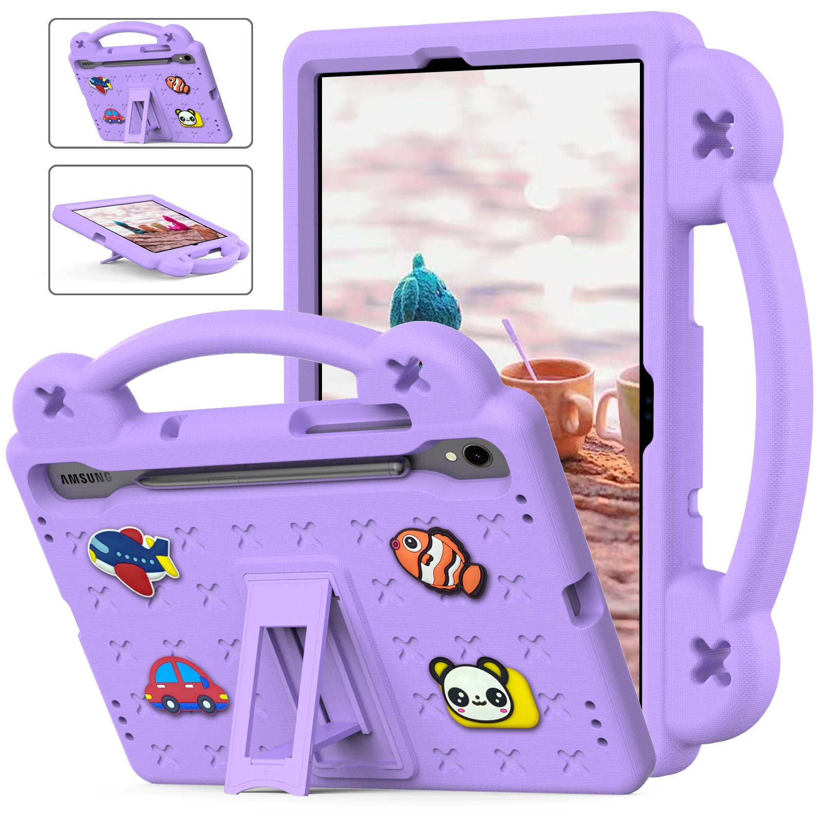 For Samsung Galaxy Tab S7 / S8 / S9 EVA Protective Cover Kids Friendly Grip Handle Kickstand Tablet Case