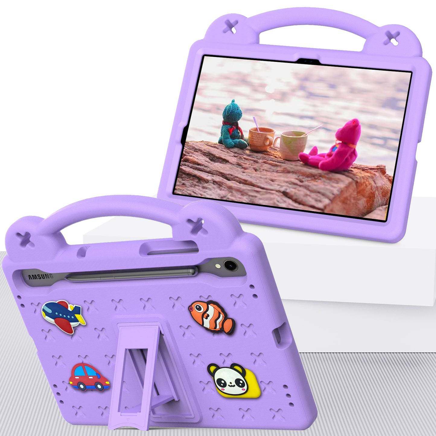 For Samsung Galaxy Tab S7 / S8 / S9 EVA Protective Cover Kids Friendly Grip Handle Kickstand Tablet Case