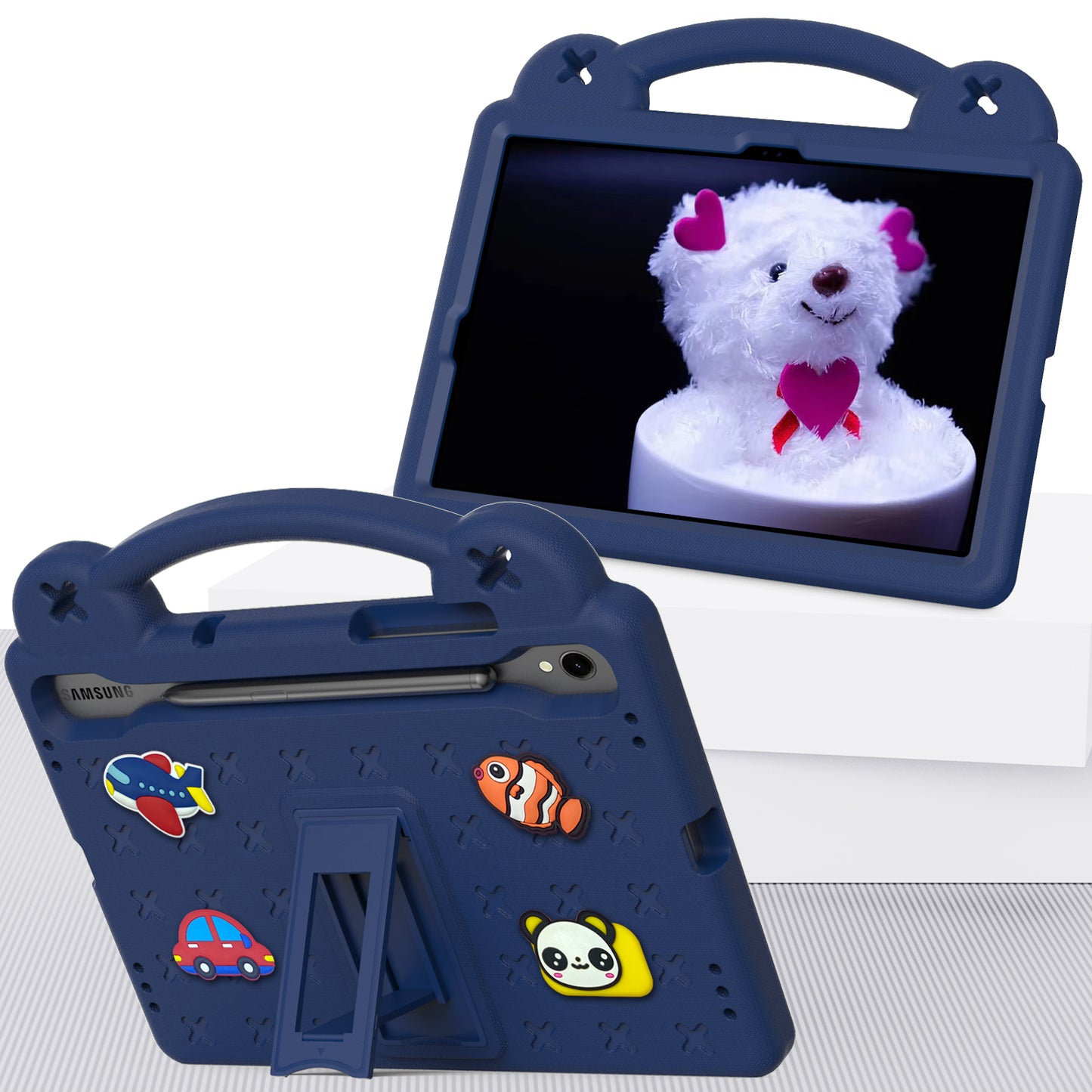 For Samsung Galaxy Tab S7 / S8 / S9 EVA Protective Cover Kids Friendly Grip Handle Kickstand Tablet Case