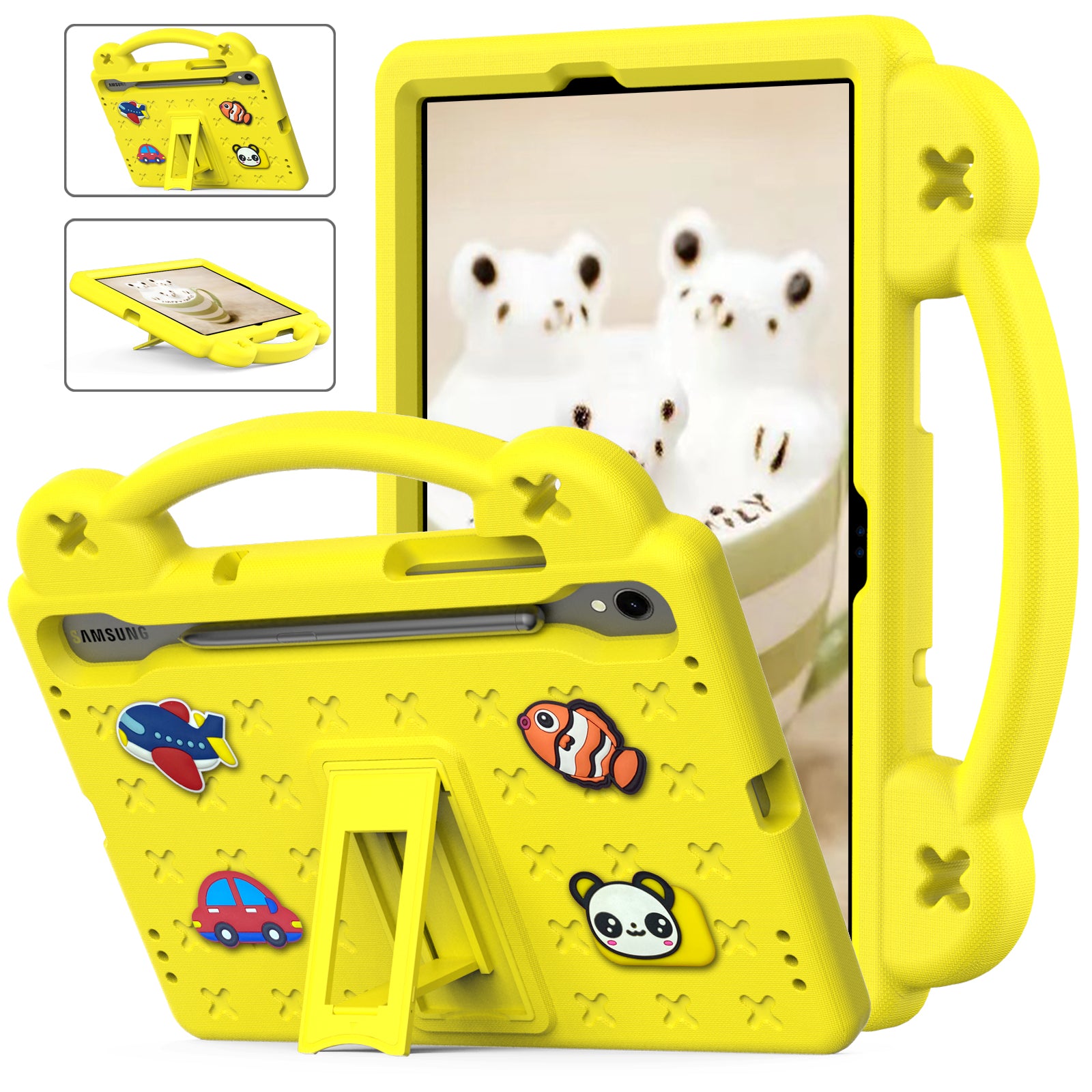 For Samsung Galaxy Tab S7 / S8 / S9 EVA Protective Cover Kids Friendly Grip Handle Kickstand Tablet Case