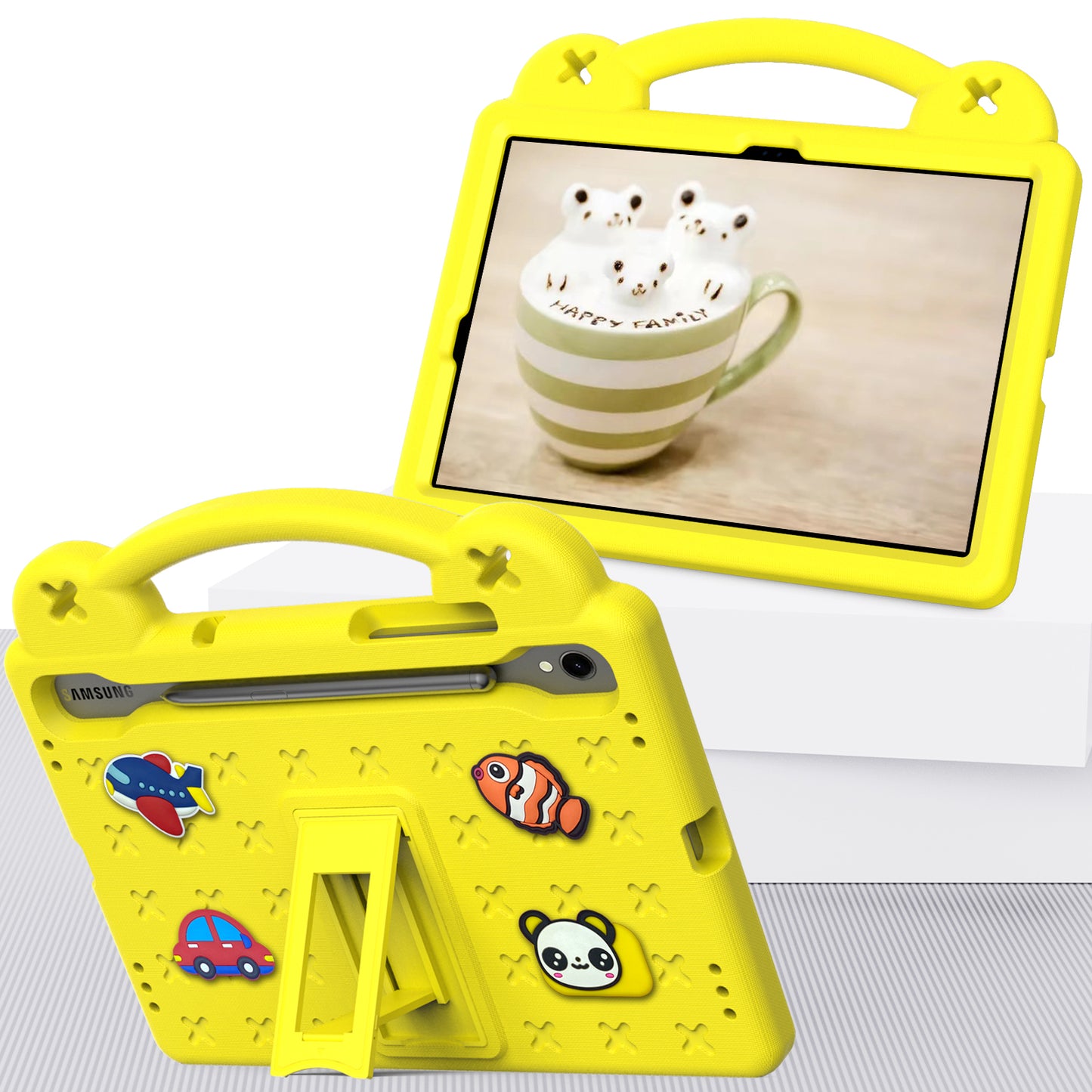 For Samsung Galaxy Tab S7 / S8 / S9 EVA Protective Cover Kids Friendly Grip Handle Kickstand Tablet Case
