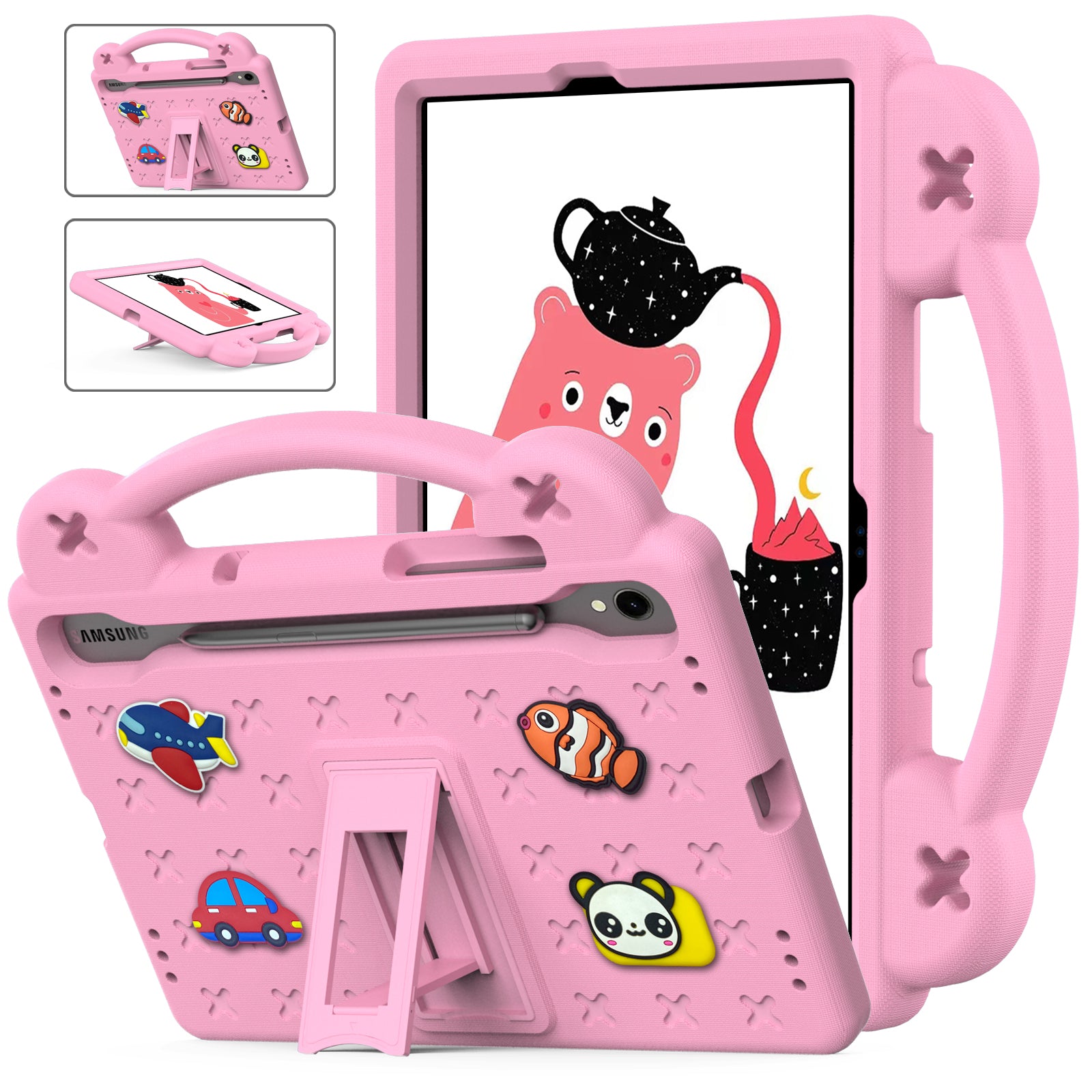 For Samsung Galaxy Tab S7 / S8 / S9 EVA Protective Cover Kids Friendly Grip Handle Kickstand Tablet Case