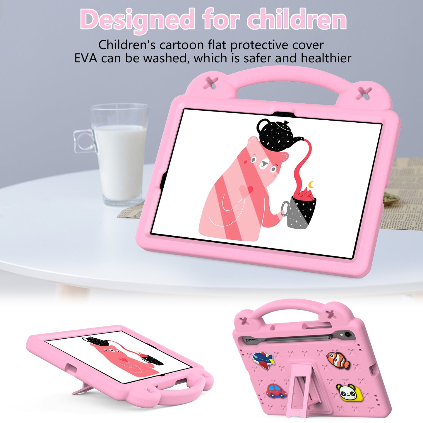 For Samsung Galaxy Tab S7 / S8 / S9 EVA Protective Cover Kids Friendly Grip Handle Kickstand Tablet Case