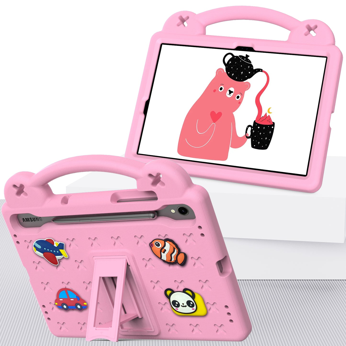 For Samsung Galaxy Tab S7 / S8 / S9 EVA Protective Cover Kids Friendly Grip Handle Kickstand Tablet Case