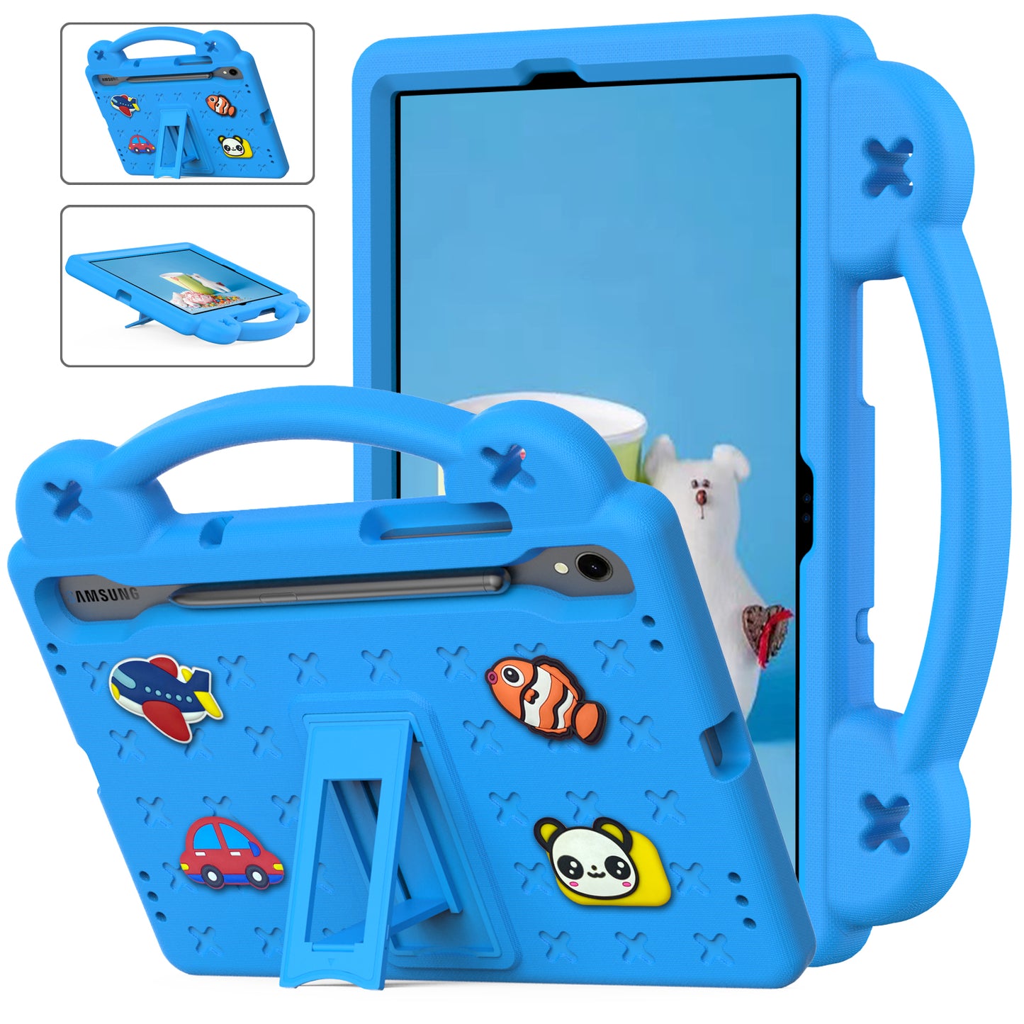 For Samsung Galaxy Tab S7 / S8 / S9 EVA Protective Cover Kids Friendly Grip Handle Kickstand Tablet Case
