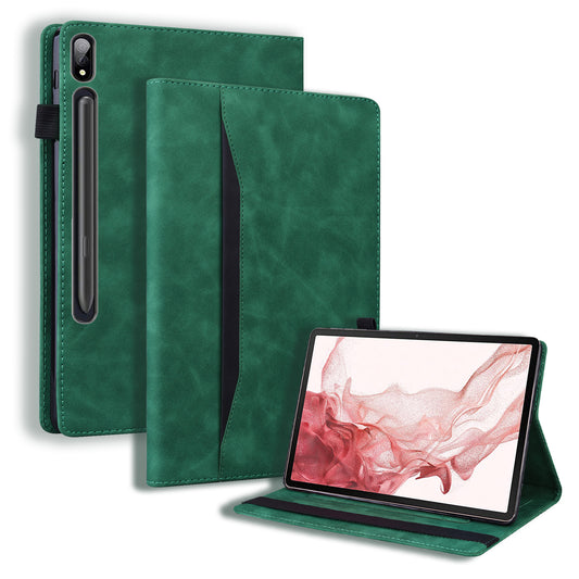 For Samsung Galaxy Tab S9+  Wallet Tablet Case Business PU Leather Stand Pencil Holder Loop Stand Cover