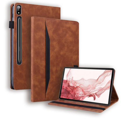 For Samsung Galaxy Tab S9+  Wallet Tablet Case Business PU Leather Stand Pencil Holder Loop Stand Cover