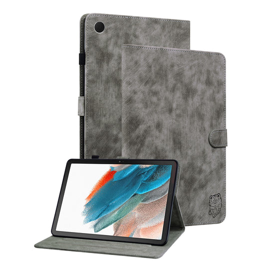 For Samsung Galaxy Tab A9+ Cute Tiger Imprinted Tablet Case PU Leather Card Holder Stand Cover
