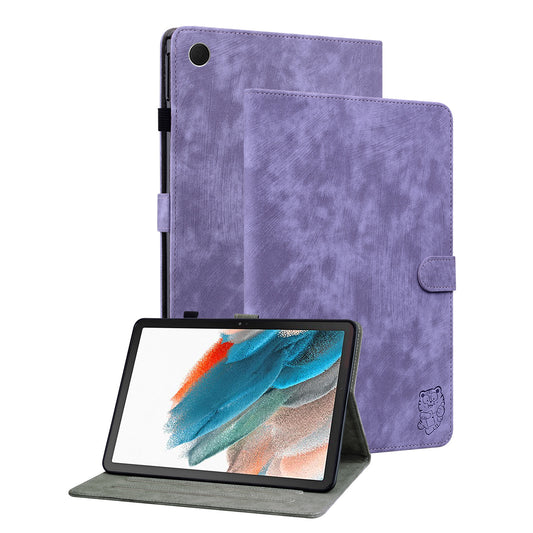 For Samsung Galaxy Tab A9+ Cute Tiger Imprinted Tablet Case PU Leather Card Holder Stand Cover