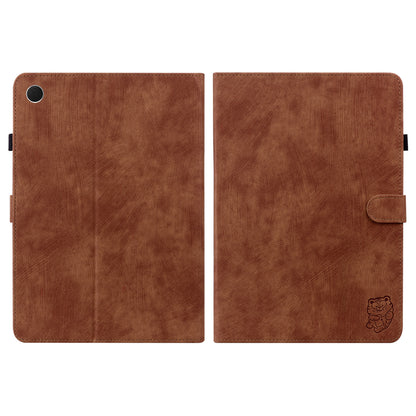 For Samsung Galaxy Tab A9+ Cute Tiger Imprinted Tablet Case PU Leather Card Holder Stand Cover