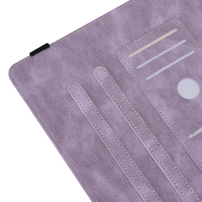 For Samsung Galaxy Tab A9+ Card Holder Tablet Case PU Leather Butterfly Flower Imprinted Stand Cover
