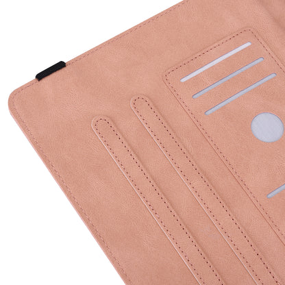 For Samsung Galaxy Tab A9+ Card Holder Tablet Case PU Leather Butterfly Flower Imprinted Stand Cover