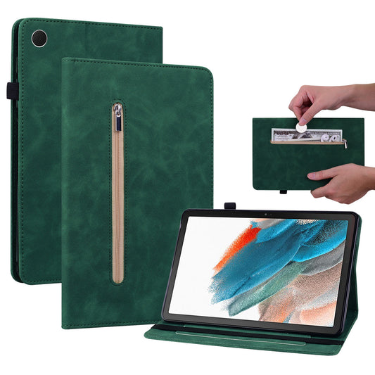 For Samsung Galaxy Tab A9+ PU Leather Tablet Case Zipper Pocket Tablet Cover with Stand