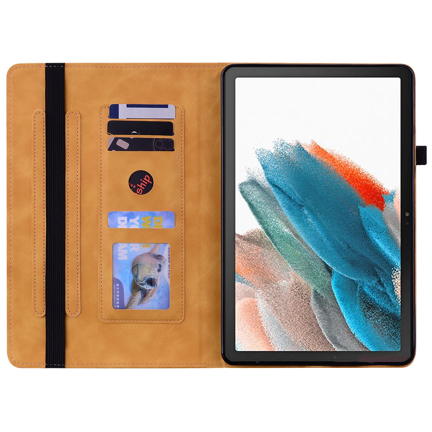 For Samsung Galaxy Tab A9+ PU Leather Tablet Case Zipper Pocket Tablet Cover with Stand