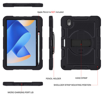 Silicone + PC Tablet Cover for Huawei MatePad 11 (2023) Shockproof Kickstand Cover with Wrist Band  /  Shoulder Strap