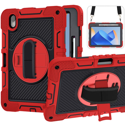 Silicone + PC Tablet Cover for Huawei MatePad 11 (2023) Shockproof Kickstand Cover with Wrist Band  /  Shoulder Strap
