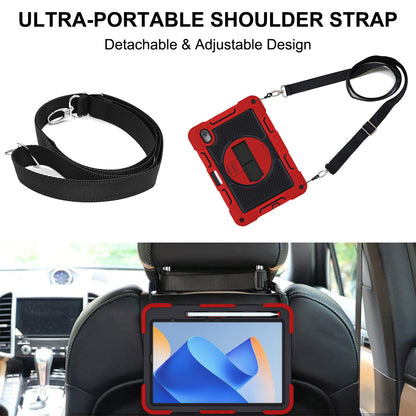 Silicone + PC Tablet Cover for Huawei MatePad 11 (2023) Shockproof Kickstand Cover with Wrist Band  /  Shoulder Strap