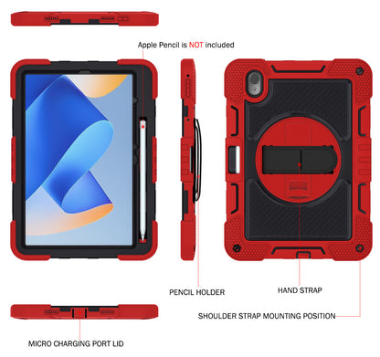 Silicone + PC Tablet Cover for Huawei MatePad 11 (2023) Shockproof Kickstand Cover with Wrist Band  /  Shoulder Strap