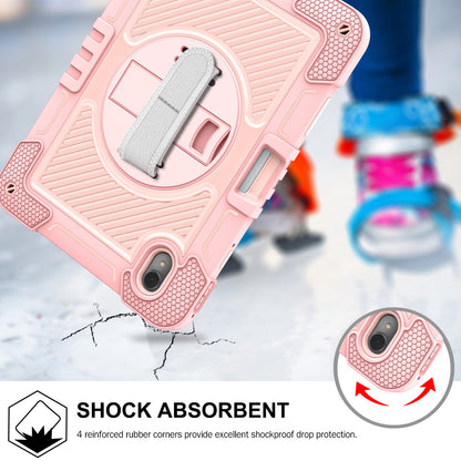 Silicone + PC Tablet Cover for Huawei MatePad 11 (2023) Shockproof Kickstand Cover with Wrist Band  /  Shoulder Strap