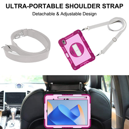 Silicone + PC Tablet Cover for Huawei MatePad 11 (2023) Shockproof Kickstand Cover with Wrist Band  /  Shoulder Strap