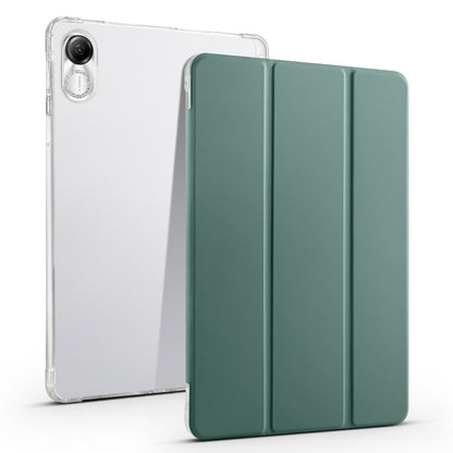 For Honor Pad X8 Pro / Pad X9 Trifold Stand Tablet Case Pen Slot PU Leather Transparent TPU Back Cover