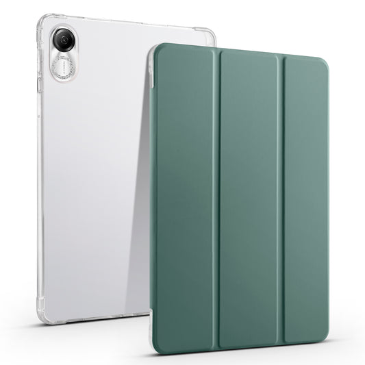 For Honor Pad X8 Pro / Pad X9 Trifold Stand Tablet Case Pen Slot PU Leather Transparent TPU Back Cover