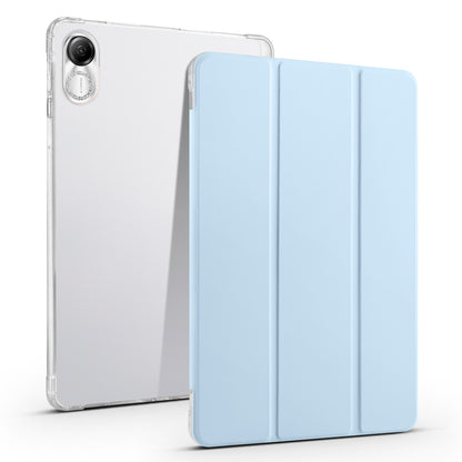 For Honor Pad X8 Pro / Pad X9 Trifold Stand Tablet Case Pen Slot PU Leather Transparent TPU Back Cover