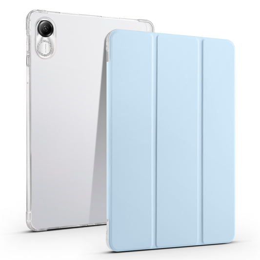 For Honor Pad X8 Pro / Pad X9 Trifold Stand Tablet Case Pen Slot PU Leather Transparent TPU Back Cover