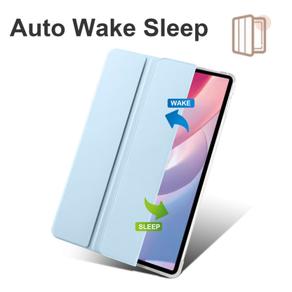 For Honor Pad X8 Pro / Pad X9 Trifold Stand Tablet Case Pen Slot PU Leather Transparent TPU Back Cover
