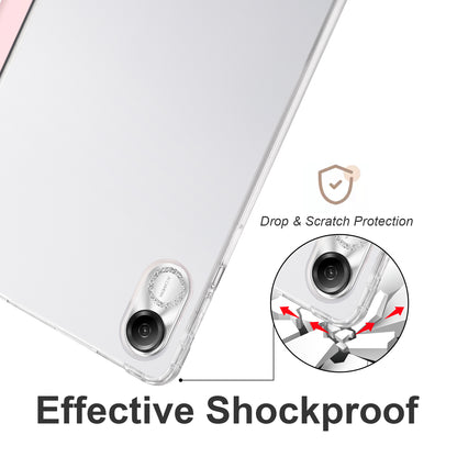 For Honor Pad X8 Pro / Pad X9 Trifold Stand Tablet Case Pen Slot PU Leather Transparent TPU Back Cover