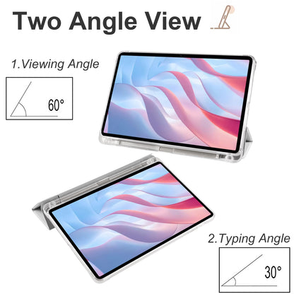 For Honor Pad X8 Pro / Pad X9 Trifold Stand Tablet Case Pen Slot PU Leather Transparent TPU Back Cover