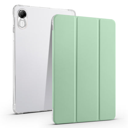 For Honor Pad X8 Pro / Pad X9 Trifold Stand Tablet Case Pen Slot PU Leather Transparent TPU Back Cover
