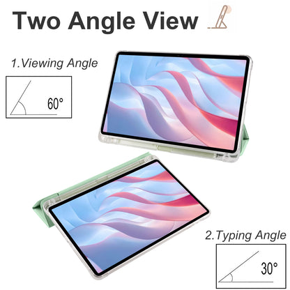 For Honor Pad X8 Pro / Pad X9 Trifold Stand Tablet Case Pen Slot PU Leather Transparent TPU Back Cover