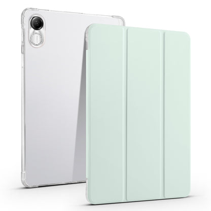 For Honor Pad X8 Pro / Pad X9 Trifold Stand Tablet Case Pen Slot PU Leather Transparent TPU Back Cover