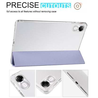 For Honor Pad X8 Pro / Pad X9 Trifold Stand Tablet Case Pen Slot PU Leather Transparent TPU Back Cover