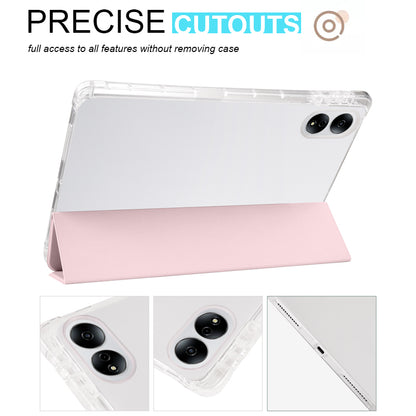 For Honor MagicPad 13 PU Leather Transparent TPU Tablet Case Trifold Stand Tablet Cover with Pencil Holder