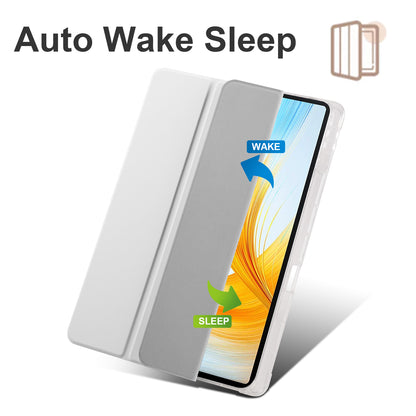 For Honor MagicPad 13 PU Leather Transparent TPU Tablet Case Trifold Stand Tablet Cover with Pencil Holder
