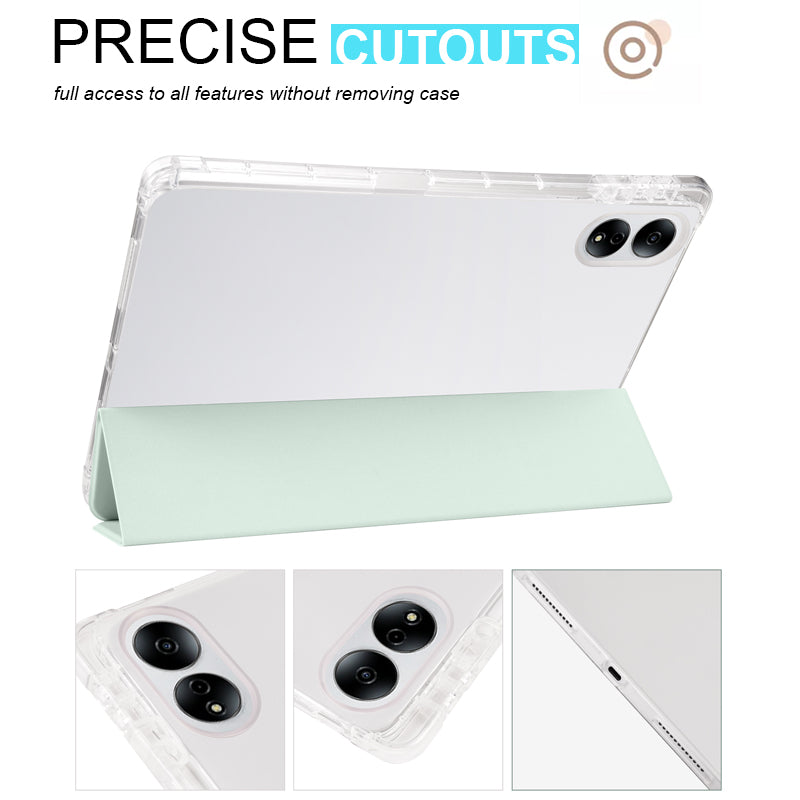 For Honor MagicPad 13 PU Leather Transparent TPU Tablet Case Trifold Stand Tablet Cover with Pencil Holder
