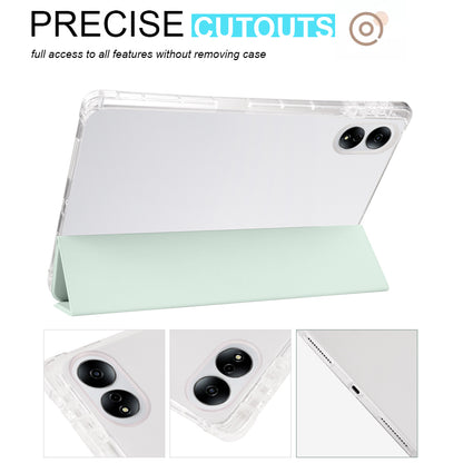 For Honor MagicPad 13 PU Leather Transparent TPU Tablet Case Trifold Stand Tablet Cover with Pencil Holder