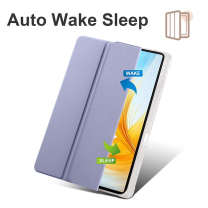 For Honor MagicPad 13 PU Leather Transparent TPU Tablet Case Trifold Stand Tablet Cover with Pencil Holder