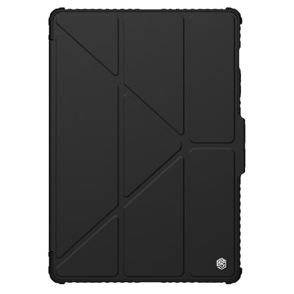 NILLKIN Bumper Leather Case Pro for Samsung Galaxy Tab S9+ Slide Camera Lid Origami Stand Tablet Case PU Leather Anti-drop Cover
