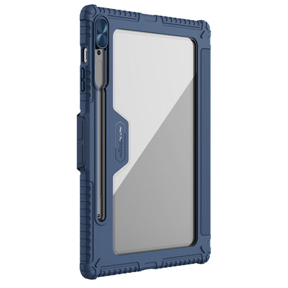 NILLKIN Bumper Leather Case Pro for Samsung Galaxy Tab S9+ Slide Camera Lid Origami Stand Tablet Case PU Leather Anti-drop Cover