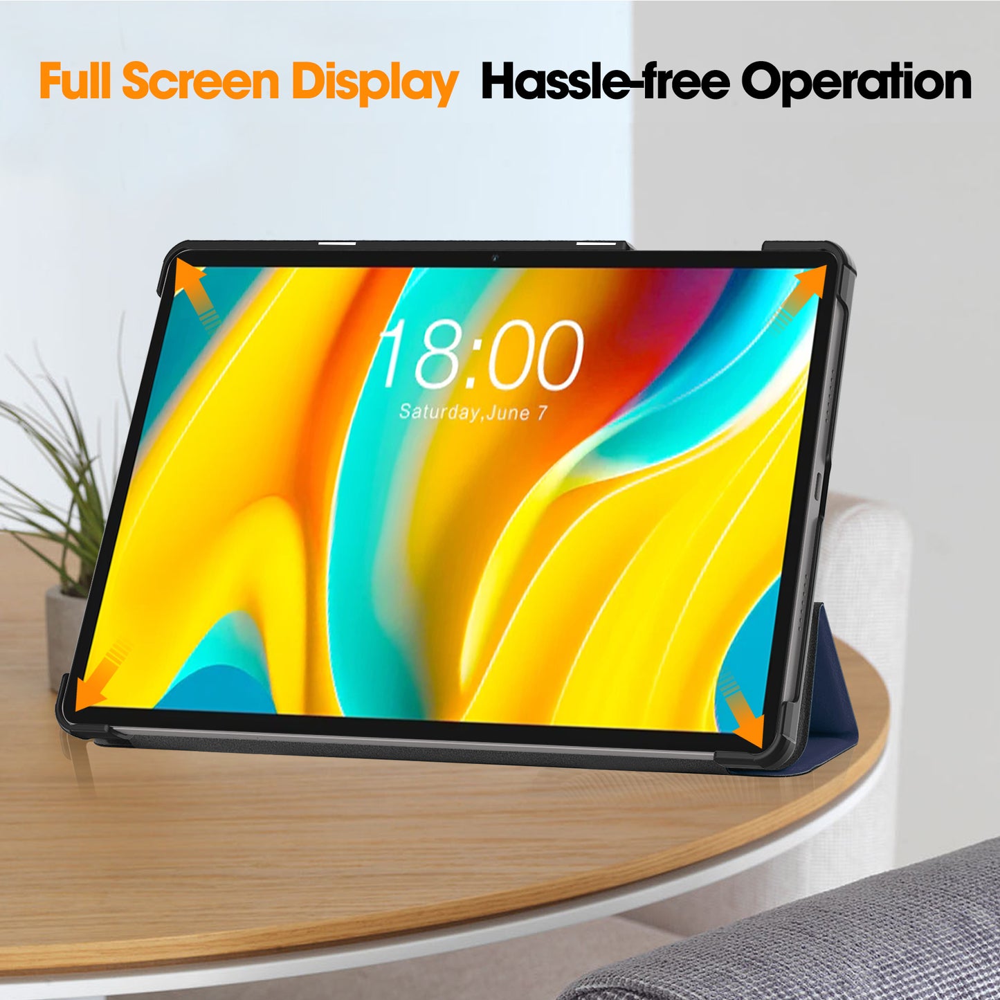 Smart Case for Teclast T50 Pro , PU Leather Shockproof Tri-fold Stand Tablet Cover