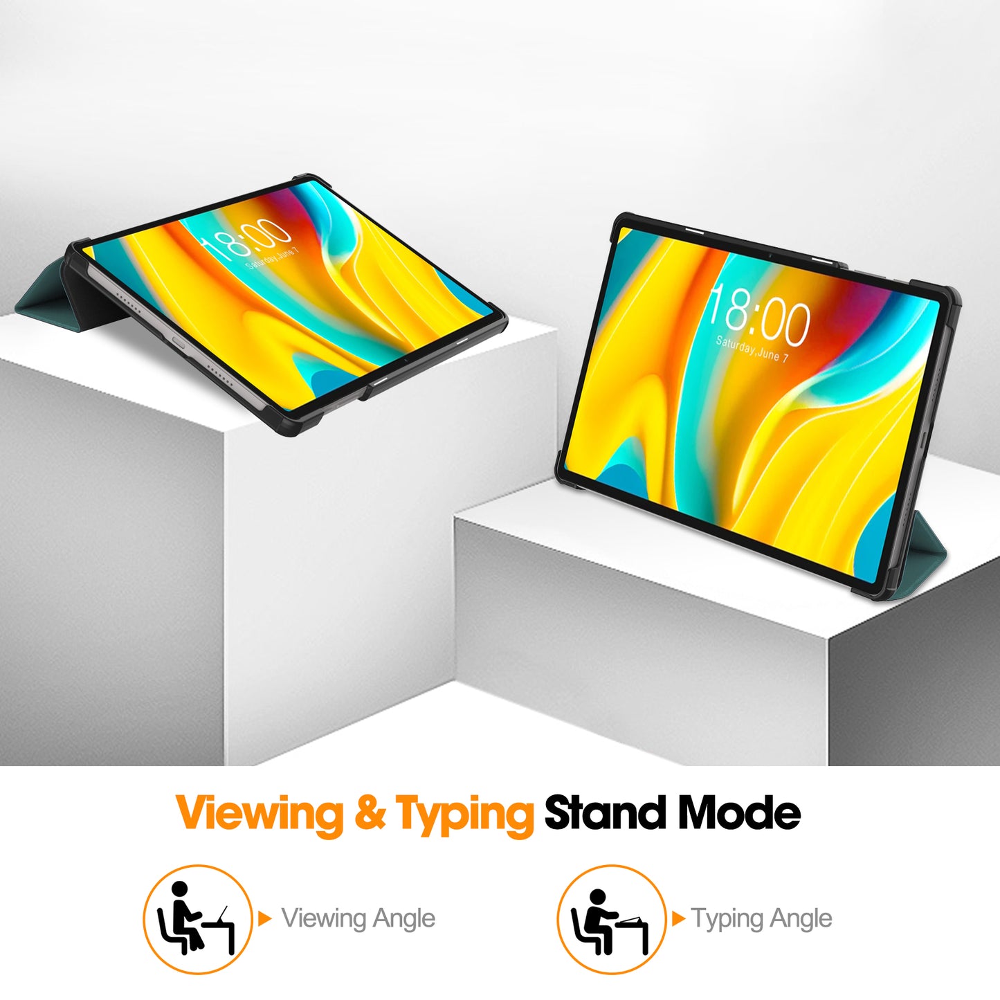 Smart Case for Teclast T50 Pro , PU Leather Shockproof Tri-fold Stand Tablet Cover