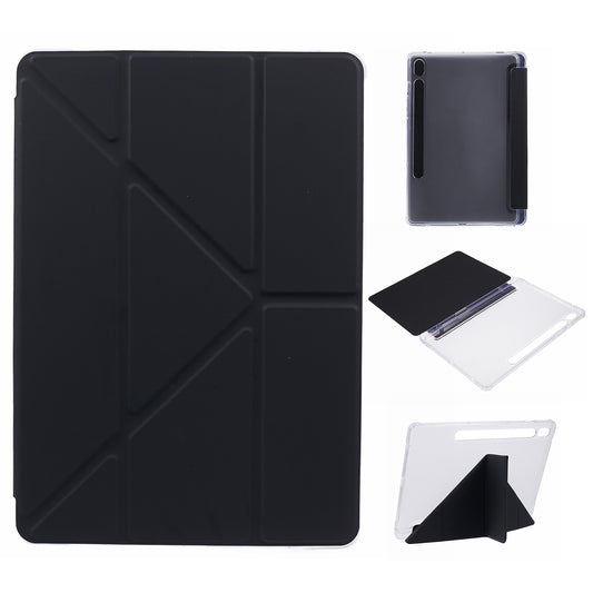 For Samsung Galaxy Tab S9 PU+Acrylic+TPU Case Origami Tri-fold Stand Tablet Cover Auto Wake  /  Sleep Shockproof Case